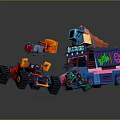 Hyundai Homemade Armed Vehicle Modified Vehicle Modified Chariot 3d model
