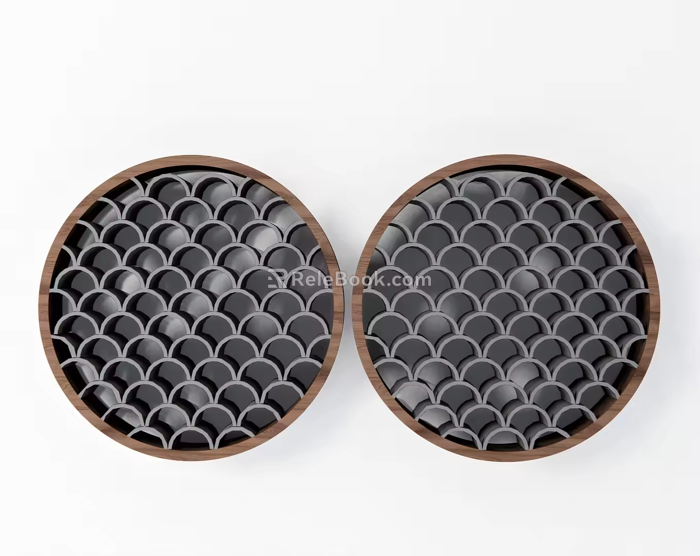 Modern openwork window tile round window grilles 3d model