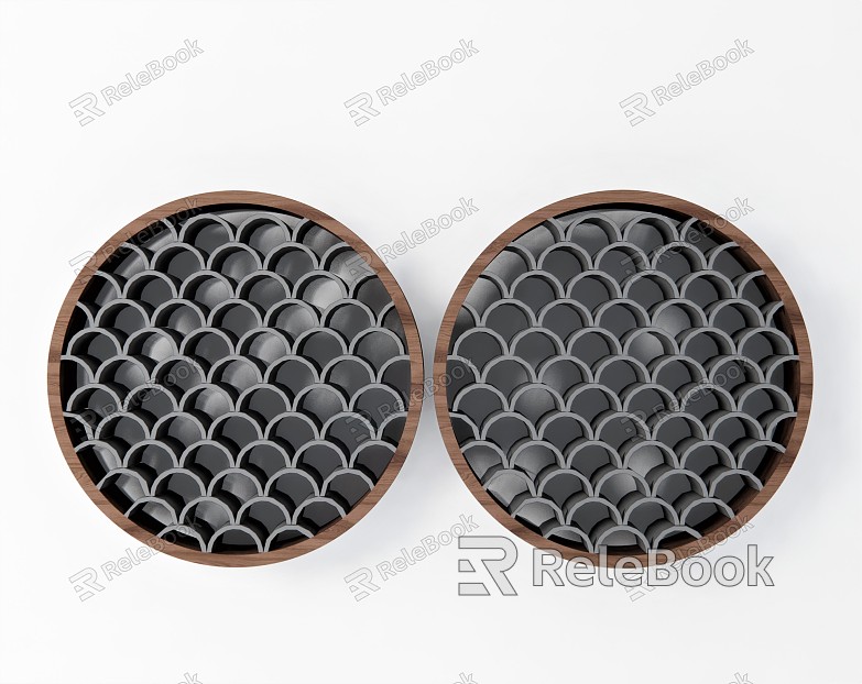 Modern openwork window tile round window grilles model