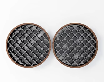 Modern openwork window tile round window grilles 3d model