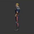 3D Superhero Character Model In Blue Uniform With Star Emblem And Brown Gloves