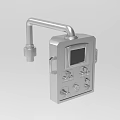 Industrial Control Device With Digital Display Screen Metal Pipe And Control Knobs 3d model