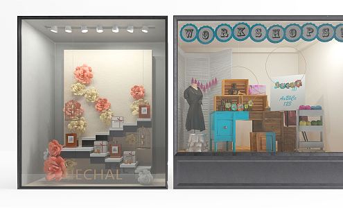 Modern Window Clothing Display Window 3d model