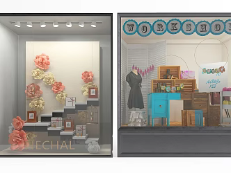 Modern Window Clothing Display Window 3d model
