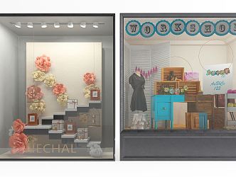 Modern Window Clothing Display Window 3d model