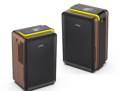 LADU Modern Household Electrical Appliances Two Sizes Black Brown Yellow Accents 3d model