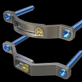 Medical Device Surgical Metal Brackets With Screws And Blue Connector Parts