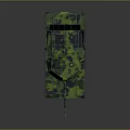Modern Green Camouflage Military Tank With Armored Turret Cannon Antennas And Tracks