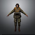 Realistic 3D Military Soldier Character With Tactical Vest Helmet Boots And Open Arms Pose