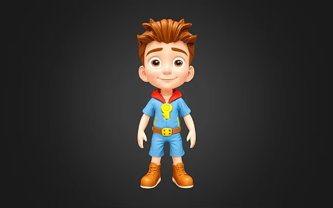 Modern Cartoon Boy 3d model