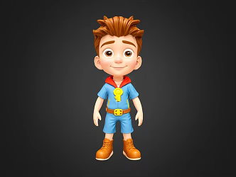 Modern Cartoon Boy 3d model