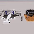 Stage Design With Metal Truss White Steps Black Backdrops And Lighting Equipment