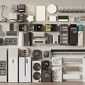 Modern Air Conditioner Fan And Various Home Appliances In Collection With Sleek Designs