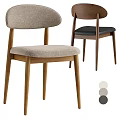 Modern Dining Chairs With Wooden Frame Light Gray And Dark Brown Fabric Seats Design