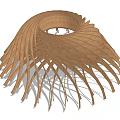 Wooden Pergola With Spiral Design Radiating Slats And Modern Artistic Style