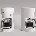 Two White Modern Coffee Makers As Essential Kitchen Appliances For Home Use 3d model