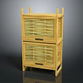 Functional Natural Bamboo Entryway Cabinet Sideboard Featuring Two Tier Storage Design