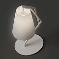 Modern Table Lamp With White Shade Geometric Metal Frame And Round Base