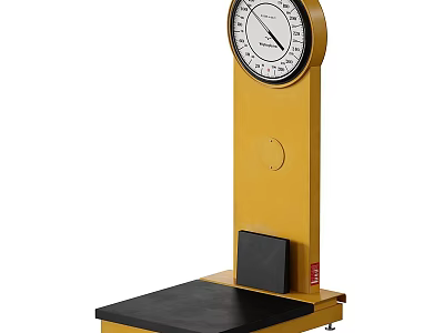 Yellow Daily Electrical Weight Scale With Round Dial And Black Platform 3d model