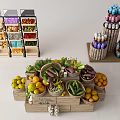 Multi Tiered Display Shelves Organizing Fresh Fruits Vegetables With Layered Design