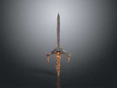 Medieval Decorative Sword With Ornate Hilt And Metal Blade Design 3d model