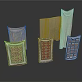 Decorative Textile Wall Hangings With Various Patterns For Home Decor Accessories 3d model