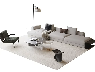 Modern sofa coffee table combination 3d model