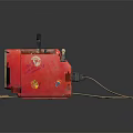 Red Vintage TV With Black Screen Retro Design Top Control Panel Classic Electronic Appliance