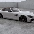 White Mercedes AMG Convertible Sports Car With Sleek Aerodynamic Design And Black Alloy Wheels