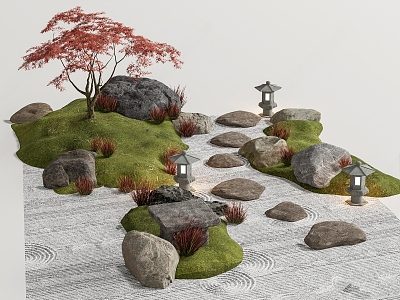 New Chinese Courtyard Micro Terrain 3d model