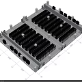 Aerial View of Modular Office Layout With Arranged Workstations And White Frames
