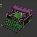 Old Fashioned Vintage Classic Typewriter Equipment With Metal Keyboard And Roller Design