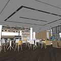 Modern 4S Car Dealership Showroom With Display Cars Comfortable Seating And Indoor Plants