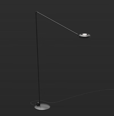Modern Floor Lamp With Adjustable Arm And Metal Base For Living Room Decor 3d model