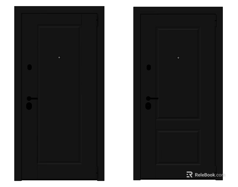Modern Black Security Doors With Sturdy Construction For Home Safety 3d model 
