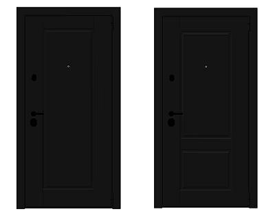 Modern Black Security Doors With Sturdy Construction For Home Safety 3d model