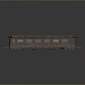 Vintage Red Train Carriage with Gray Roof and Multiple Classic Windows Design
