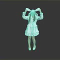 Woman In White Rabbit Costume With Long Red Hair And Rabbit Ears On Gray Background