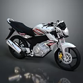 Sleek White Motorcycle With Black Seat Red Stripes Modern Design And Alloy Wheels