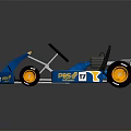 Blue and Yellow Pepsi Go Kart with Number 17 Black Seat and Silver Frame