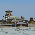 ancient building group 3d model
