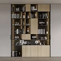 Modern bookcase bookshelf ornaments combination 3d model