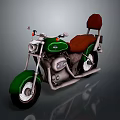 Green Vintage Motorcycle With Brown Seat And Classic Retro Design Details