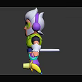 Cartoon Monkey Character With White Hair Green Goggles And Yellow Star Props