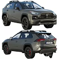 Toyota Gray SUV With Black Wheels And Sporty Exterior Design Front Rear View