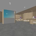 Modern Public Office Space Interior With Open Design Wooden Walls Glass Partition Desks And Chairs