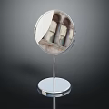 Round Tabletop Vanity Mirror With Metal Stand And Stable Base For Daily Use 3d model