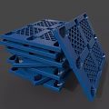 Industrial Blue Plastic Pallets Stacked For Storage And Logistics Heavy Duty Design