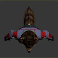 Sci Fi Game Movie Raccoon Character In Blue Red Uniform With Armor