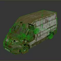 Old Rusty Van With Weathered Exterior And Rust Patches On Body Surface
